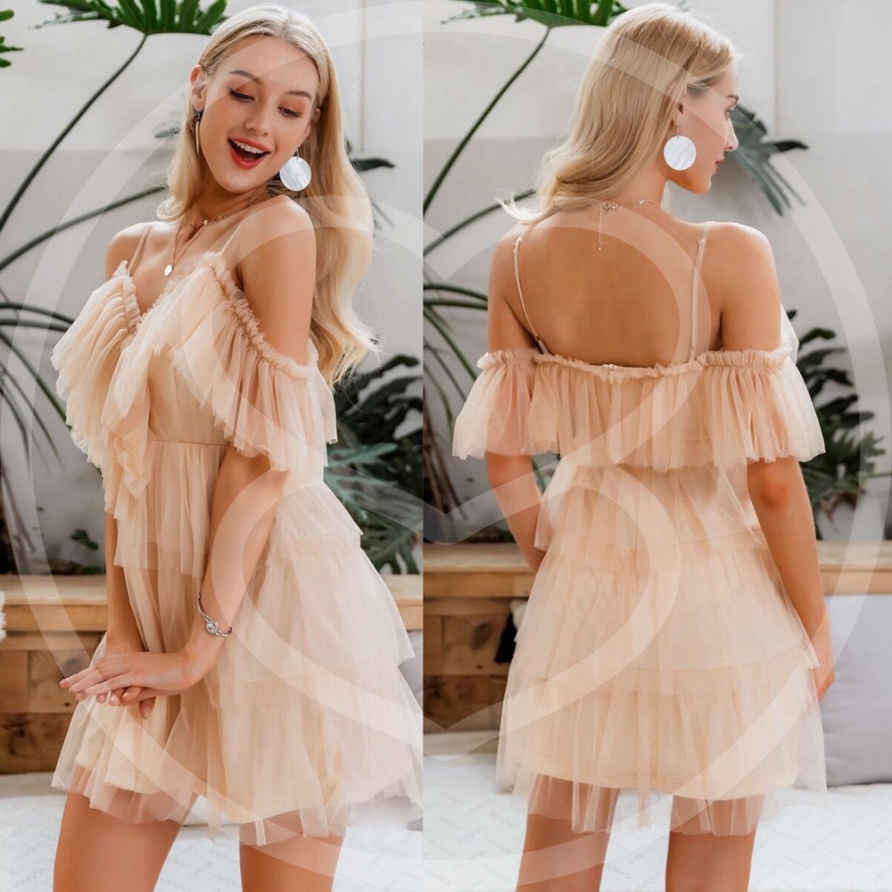 IRIS Mesh Cut out shoulder Dress - Picture 2 of 3